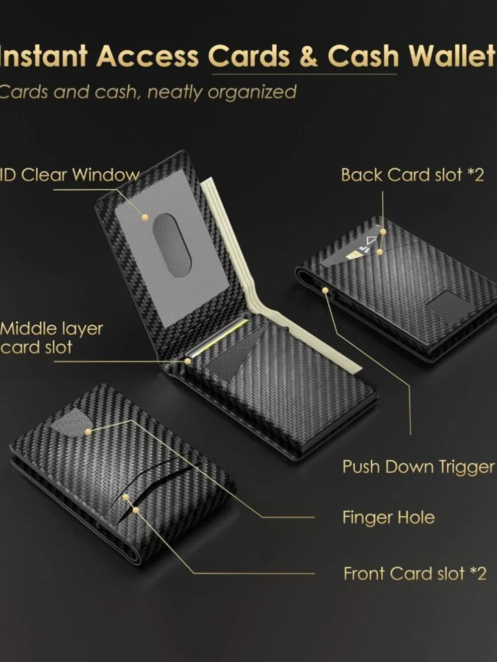 Slim Minimalist RFID Blocking Wallet for Men - Bifold Credit Card Holder with ID